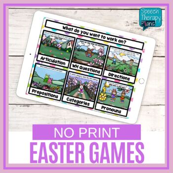 Preview of No Print Easter Language & Articulation Games