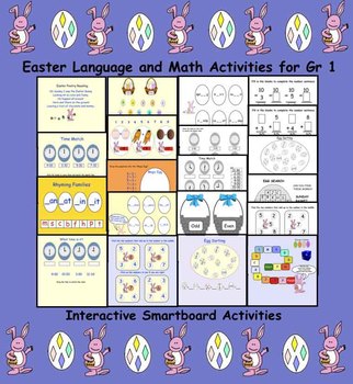 Preview of Easter Language and Math Gr 1 (20 Interactive Smartboard Activities)