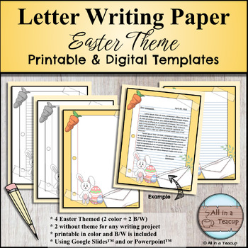 Preview of Easter Letter Writing Paper Printable & Digital Templates