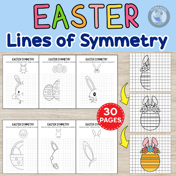 Preview of Easter Lines of Symmetry Drawing: Math Centers - Early Finisher/ Easter Activity