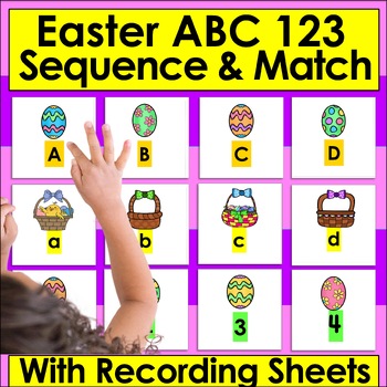 Preview of Easter FREE ABC & 123 Alphabet Sequencing, Letter Matching, Counting to 20