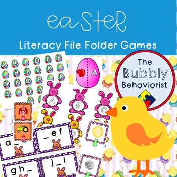 Preview of Easter Literacy File Folder Games