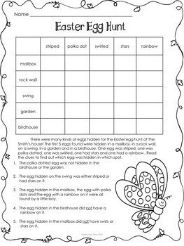 easter logic puzzles for beginnerscritical thinking