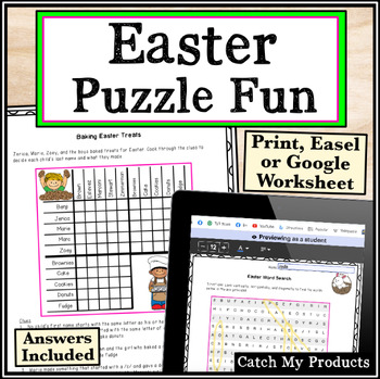 Preview of Easter Logic Puzzles or Easter Brain Teasers for Critical Thinking Skills