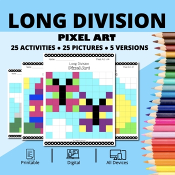 Preview of Easter: Long Division Pixel Art Activity