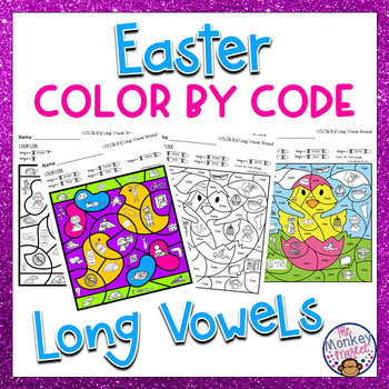 Preview of Easter Long Vowel Sounds Color By Code