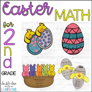 Preview of Easter MATH Craftivities for 2nd Grade (time, equations, money & more!)