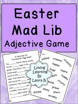 Preview of Easter Mad Lib Adjective Game  | Describing Words |  Fluency