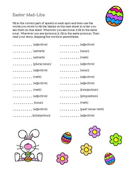 Easter Mad Libs. No preparation required. by OhMyWorksheets