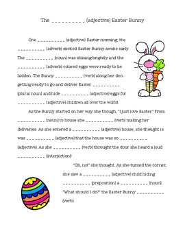 Easter Mad Libs. No preparation required. by OhMyWorksheets