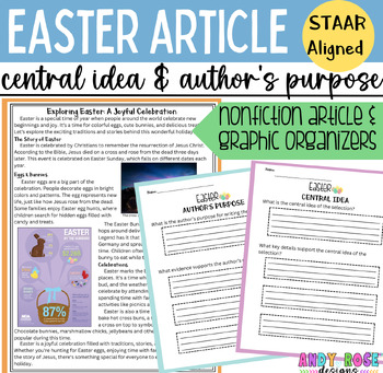 Preview of Easter Main Idea and Author's Purpose Reading Comprehension Passage