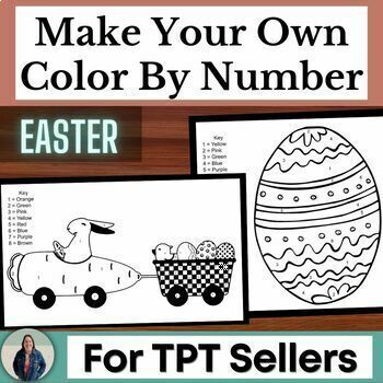 Preview of Easter Make Your Own Color By Number Clipart for TPT Sellers Spring Activities