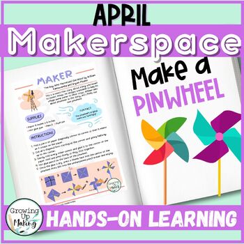 Preview of Easter Makerspace Collaborative Learning STEM Activity, Create a Pinwheel