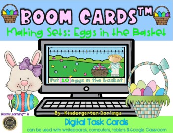 Preview of Easter Making Sets 0-10: Eggs in a basket - Boom Cards for Distance Learning