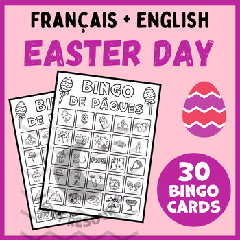 Preview of Easter March April bingo game craft FRENCH Pâques centers activities primary 1st