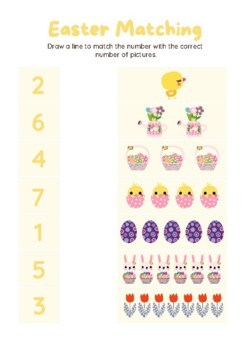 Easter Matching Numbers, Counting Objects, Numbers up to 10 | TpT