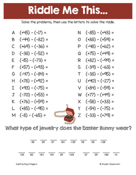 Easter Math Riddles: Middle School Bundle by Snyder Classroom | TpT