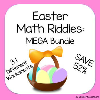 Preview of Easter Math Riddles MEGA Bundle (Save 52%)