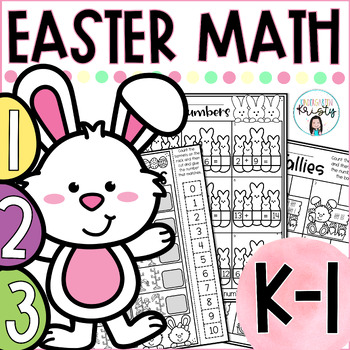Preview of Easter NO PREP Math Worksheets, & Activities for K-1