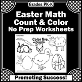 Easter Spring Math Coloring Sheets Counting Objects to 10 