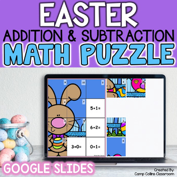 Preview of Easter Math Activities Easter Mystery Picture | Addition and Subtraction 