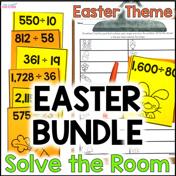 Preview of Easter Math Activities - Around the Room Scavenger Hunt - Scoot Math BUNDLE