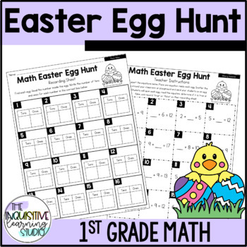 Preview of Easter Math Activities for First Grade | Easter Egg Hunt 1st Grade