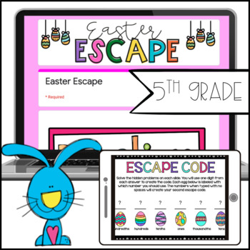 Preview of Easter Math Activity | 5th Grade Easter Escape