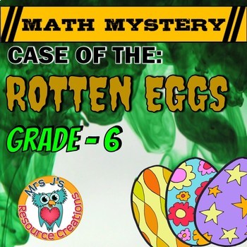 Preview of Easter Math Mystery Activity - 6th Grade Edition Worksheets - Fun Game & Review