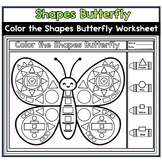 Easter Math Activity | Color by Shape Butterfly Printable | Spring