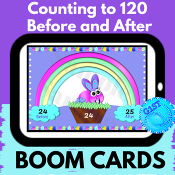 Preview of Easter Math Activity Counting Before and After Numbers to 120 BOOM CARDS