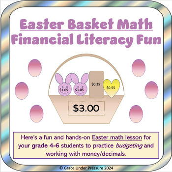 Preview of Easter Math Craftivity: Decimal Math & Financial Literacy Worksheet Grade 4-6