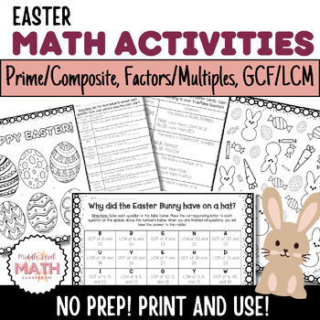 Preview of Easter Math Activity Pack - Prime, Composite, Factors, Multiples, GCF, LCM!