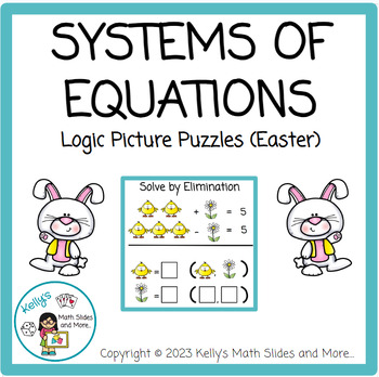 Preview of Easter Math Activity - Systems of Equations Logic Picture Puzzles