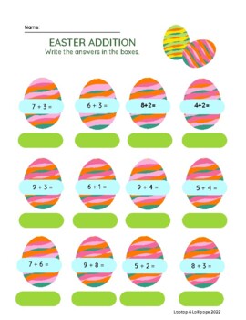 Easter Math: Addition and Subtraction Practice by Laptops and Lollipops