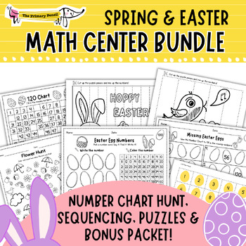 Preview of Easter Math Center Bundle Pack! | LOW-PREP Spring Number Games & Activities