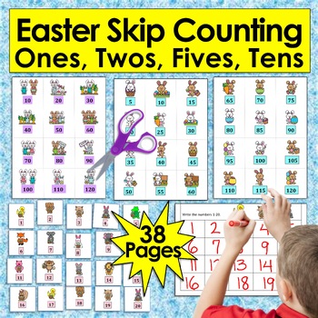 Preview of Easter Math Centers Counting and Skip Counting Activities - 6 Activities