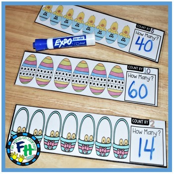 3s Skip Counting  2s 5s &10s Math Center 21 Laminated Activity Strips 