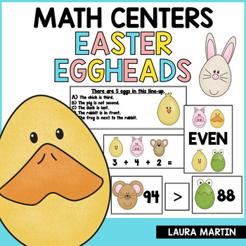 Preview of Easter Math Centers - 1st Grade - Spring Math Centers - Easter Activities