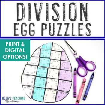 Preview of DIVISION Easter Egg Puzzle Math Game, Center, Worksheet Alternative, or Activity
