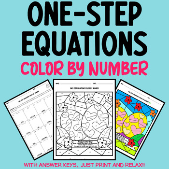 Preview of Easter Math Coloring: One-step Equations 6th 7th 8th Grades Color by Number