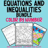 Easter Math Coloring: Solving Equations and Inequalities C