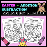 Easter Math Coloring by Numbers - #1-10 Addition & Subtrac