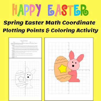 Preview of Easter Math Coordinate Graphing Mystery Pictures - Plotting Points & Coloring