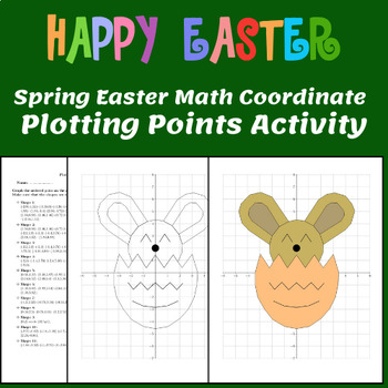Preview of Easter Math Coordinate Plane Graphing - Spring Plotting & Coloring Activity