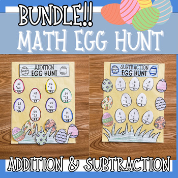 Preview of Easter Math Craft Bundle - Addition and Subtraction - Easter Activities