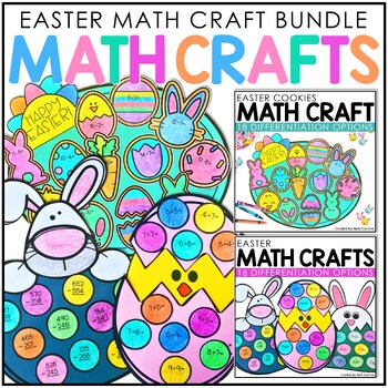 Preview of Easter Math Craft Bundle | Easter Activities & Coloring Sheets