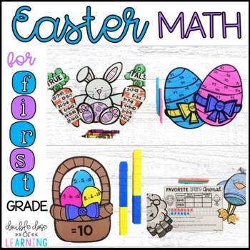 Preview of Easter Math Craftivities for First Grade {Equations, Number Order, Graphing}