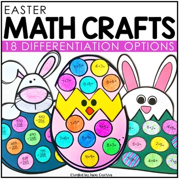 Preview of Easter Math Crafts | Spring Addition Subtraction Multiplication Craft Activities