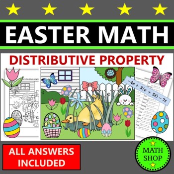 Preview of Easter Math Distributive Property 7th Grade Math